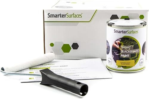 Smarter Surfaces - Pintura de pizarra de 6 m² con pintura magnética, pintura de pared para escuelas y universidades, pintura de pizarra negra