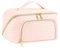 Groß Kosmetiktasche Schminktasche wasserdichte PU-Leder Reise Make-up-Tasche mit Große Weit Offener Tasche für Damen Frauen (Vintage-Pink)