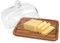Shoze Butter Dish with Glass Lid 8X12X10CM Glass Butter Dish with Lid Kitchen Storage Butter Cheese Keeper Holder Container for Butter Block of Cream Cheese& Serving Dish