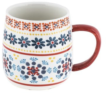 Villa Altachiara Set Di 2 Tazze Da Tè Rosso, New Bone China, 7,2X8,8 Cm, Perfette Per Tè E Colazione, Collezione Gardeny