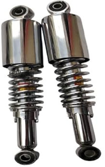 GAYCLG Amortiguador Amortiguador Trasero Izquierdo y Derecho para Motocicleta Suzuki AX100 (1 Juego, 3 Colores) Muelle neumático(Chrome Plated)