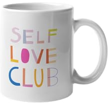 Tasse „SELF LOVE CLUB“ | Bunte Motivtasse mit Empowerment-Spruch | 330ml Keramikbecher für positive Vibes, Achtsamkeit & Selfcare | Geschenkidee für Frauen, Freunde & Kolleg:innen