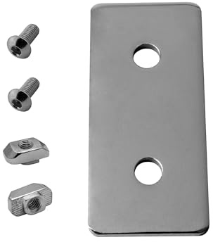 KLAK 30 - Verbinderplatte - I - 60x25mm Aussen Flachverbinder 30x30 Aluprofil - 1 Stück inkl. Verschraubung