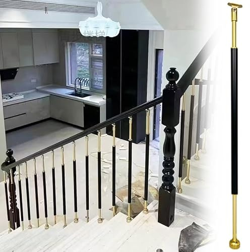 LIGUIEN Poste de Balaustres de Escalera, Columnas de Balaustres, Valla de Barandilla de Poste de Barandilla de Escalera Moderna Y Sencilla para Interior Hotel Balcón Patio Porche Casa(Black,50pc)