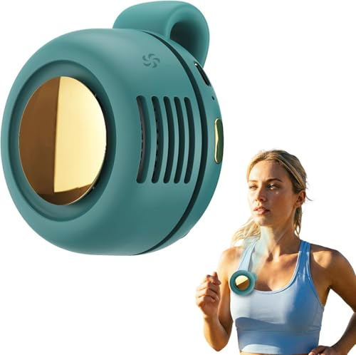 Catnat Tragbarer Clip Ventilator, 2026 Neu Drei Windgeschwindigkeiten Ventilatoren, Handventilator mit Clip Tragbarer Taillenclip Ventilator Mini Geeignet für Outdoor Reisen Sommer (Grün)