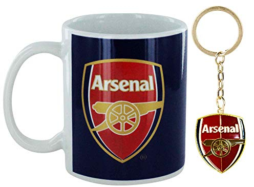 Official Arsenal FC (Premier League) 11oz Ceramic Mug & Keyring Gift Set