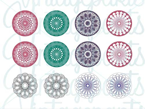 Vintageparts Motivbogen Mandala für 25mm Cabochons Schmuck selber Machen