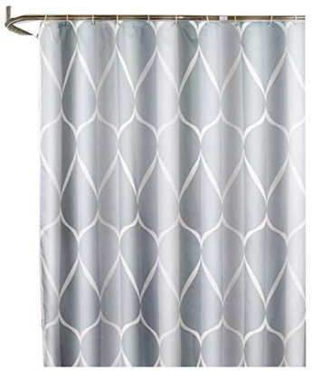 Bishilin Duschvorhang Anti Schimmel 120x200CM, Badevorhang Motiv Tropfen Hellgrau Shower Curtains Duschvorhang Wasserdicht für Badewanne