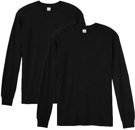 Gildan Men's Heavy Cotton Long Sleeve T-Shirt, Style G5400, 2-Pack, Black, XL (Pack of 2)
