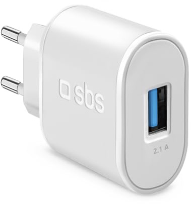 Reiseladegerät mit EU-Stecker und 1 x 2,1 A USB-Buchse
