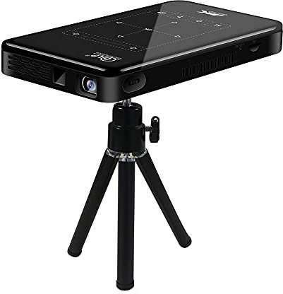 Garsent DLP Projektor, 3D 4K HD 1080P tragbarer intelligenter WiFi DLP Beamer Projektor mit Stativ Heimkino Media-Player unterstützt Android-System/HDMI/USB/Bluetooth/TF-Karte