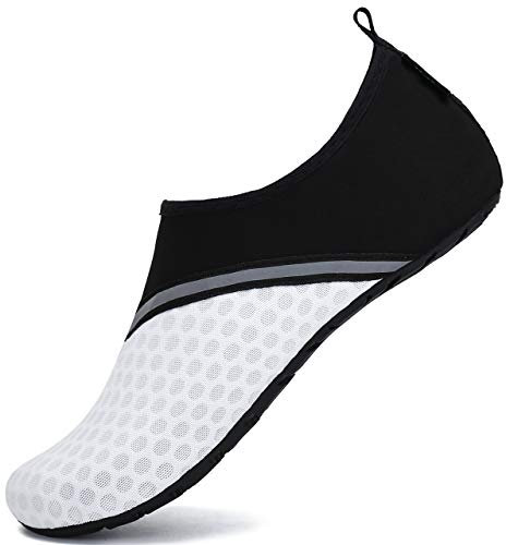 SAGUARO Aquaschuhe Herren Badeschuhe Damen Schnell Trocken Wasserschuhe Weiß Gr.46/47
