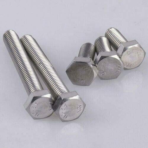 M10 Sechskantschrauben DIN933 Edelstahl A2 V2A Maschinen Gewinde Schraube 20mm 10 Stück