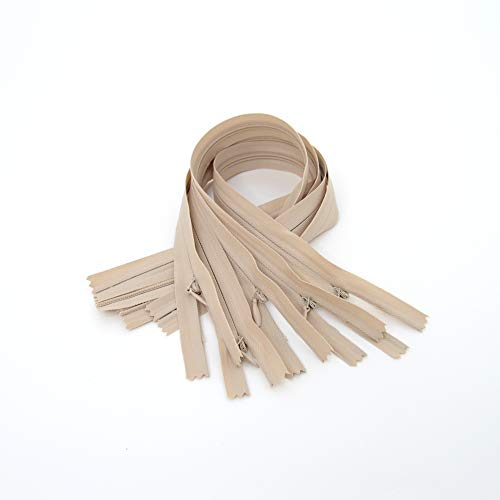 LEDUC Trimz RVNAVN3-Cerniera Invisibile Chiusura Lampo, Nylon, Beige, 40 cm