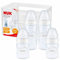 NUK First Choice+ Babyflaschen Starter Set | 0–6 Monate | 4 x Babyflasche mit Temperaturkontrolle & Flaschenbox | Anti-Colic-Ventil | BPA-frei | grau & weiß | 5-teilig
