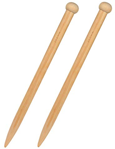 Coopay Hölz Stricknadeln 20mm, 1 Paar Jumbo Stricknadeln für Dickes Garn, Decke, Teppich, Schal und Großes Strickprojekt, Lange Nadeln Groß Stricknadelset 35cm