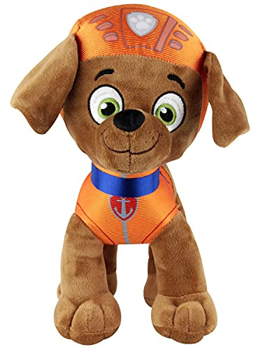 P:os 76967 PAW Patrol - Kuschel-Tier Hund Zuma, Helfer auf vier Pfoten, ca. 27,5 cm groß, süßes Plüsch-Tier zum Spielen und Kuscheln, ideal als Geschenk für Jungen und Mädchen