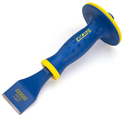 Estwing 1-3/4-Inch Wide Masonry Chisel with Protective Hand Grip Guard (42521)