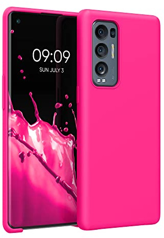 kwmobile Handyhülle für Oppo Find X3 Neo Hülle - Case Silikon - Kabelloses Laden - Schutzhülle Cover in Neon Pink
