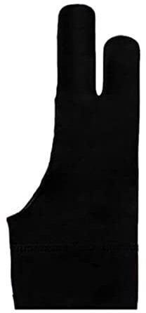 ZYONG Zwei-Finger-Antifouling-Handschuh für Künstler, Zeichnen und Grafik-Tablet-Stift, Haushaltshandschuhe, Linke rechte Hand, schwarzer Handschuh, 3 Größen
