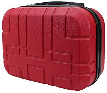 R.Leone Valigia da 1 pezzo Fino a Set 4 Trolley Rigido grande, medio, bagaglio a mano e beauty case 4 ruote in ABS 611 (XS Borsetta Beauty Case, Rosso)