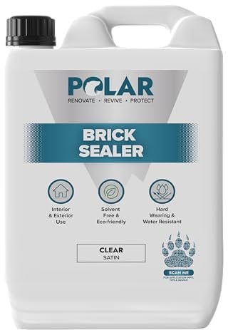 Polar Dust Proof Brick Sealer - 5 Litre | Protect Interior & Exterior Surfaces | Quick-Drying Brick Sealant for Brick & Masonry Floors & Walls | Attractive Sheen Finish | Easy Application