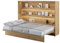 MEBLINI Schrankbett Bed Concept - Wandbett mit Lattenrost - Klappbett mit Schrank - Wandklappbett - Murphy Bed - Bettschrank - BC-04-140x200cm Horizontal - Artisan Eiche