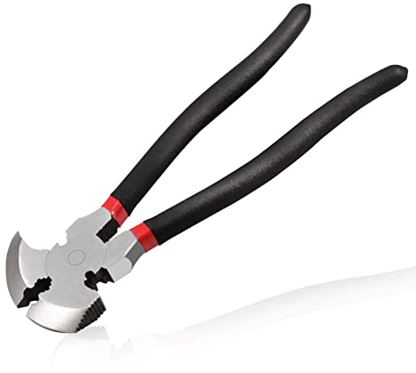 LEONTOOL Zaunzange Mehrzweckzaun Zange mit 2 Drahtschneider Nagelzieher Zaunzange Werkzeug Hammer Ende für die Installation Wartung Reparatur Drahtzäune