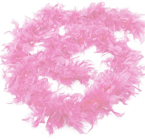 Anjing 2 Stück Federboa für Frauen, 2 m Federboas zum Basteln, Partyzubehör, Mädchen, Verkleidung, Kostüm (Rosa, 40 g)