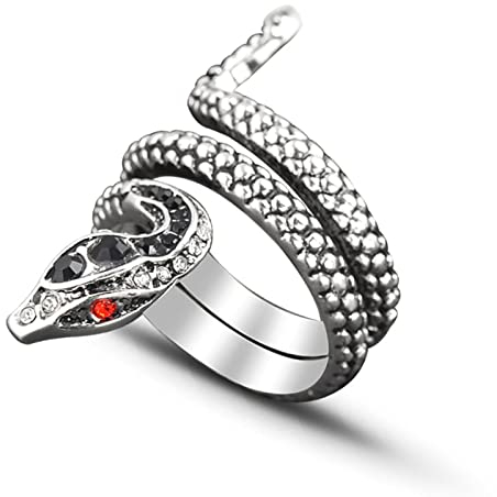 Star.W Dominanter Schlangenring Doppel Männer und Frauen Ring Retro Old Punk