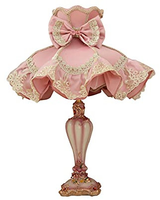 Lampes De Table De Chevet Moderne Chaud Haute Princesse Poudre Poudre Rose Dentelle Rose Dentelle Décor for salon Chambre à coucher Chambre à coucher Table de chevet Lampe De Bureau Chambre Salon Salo