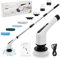 Offfay Electric Spin Scrubber, Cordless Spin Scrubber with 7 Replaceable Brush Heads, 300-400 RPM 360° Rotating Cleaning Brush with Stretchable Handle for Bathtub, Tile Floor, Bathroom, Kitchen, Car