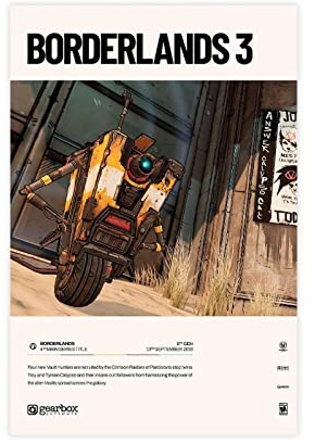 Borderlands 3 (2019) Videospiel-Poster, Leinwand, Poster, Schlafzimmer, Dekoration, Sport, Landschaft, Büro, Raumdekoration, Geschenk, Rahmen-Stil, 30 x 45 cm