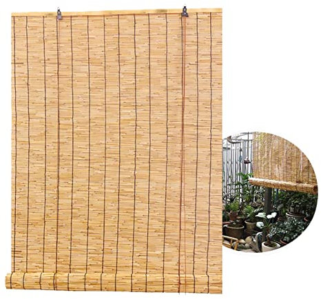 Bambusrollo Outdoor, Jalousien Fenster Schilfrollo Sonnenschutz Vintage Vorhang, Hochwertiges Sichtschutz, Mit Seitenzug, Innen/Außen/Garten/Fenster, Einfache Montage Outdoor Rollo ( Size : 120 x 155