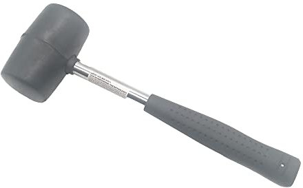 Black Large Heavy-Duty Rubber Mallet Hammer with Easy Grip Metal Handle | Suitable for Sheet Metal Work, Woodwork, Tiling and Construction Work 375g
