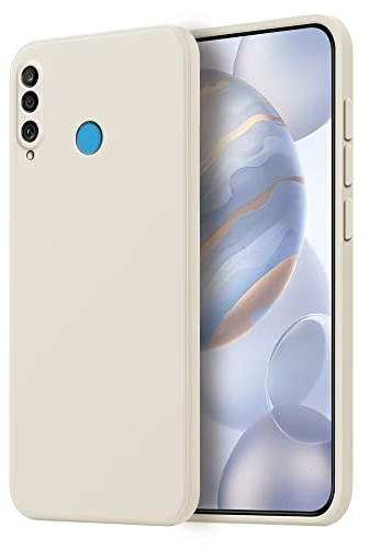 HONLEN Hülle für Huawei P30 Lite Schutzhülle Case, (6.15 Inches) Liquid TPU Silicone Handyhülle mit Fallschutz Silikon Cover Altweiß