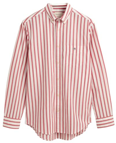 GANT Men's REG Wide POPLIN Stripe Shirt, Pink, M