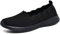 Puxowe Damen Slip On Sneaker Leichte Atmungsaktiv Sportschuhe Turnschuhe Bequem Freizeitschuhe Walking Schuhe Outdoor Fitness 43 EU All Black