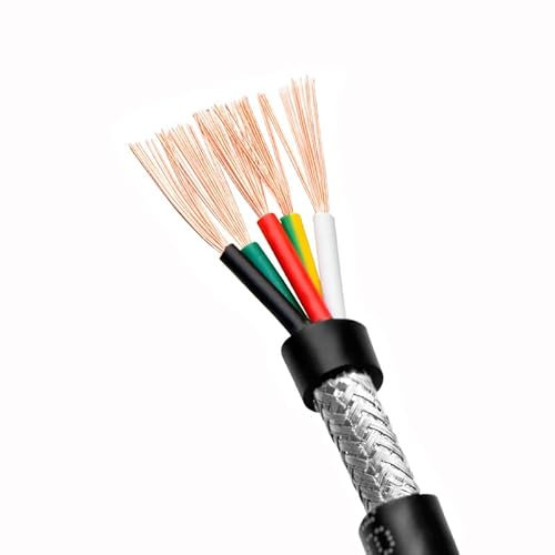 RVVP Shielded Cable 26/24/22/20/18/17AWG 2/3/4/5/6/7/8 Core Shielded Control Signal Copper Wire Black PVC Insulated Audio Cable (Color : 3cores 1Meter, Size : 18AWG 0.75mm2)