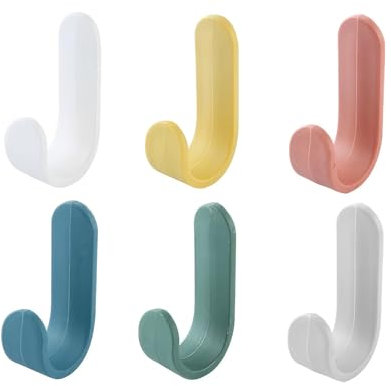 RTRTGS Klebehaken 6 Stück Haken Selbstklebend Handtuchhaken aus Edelstahl Handtuchhalter Ohne Bohren Handtuchhalterung Wandhaken zum Kleben Selbstklebend mit 3M-Klebepads für Bad & Küche