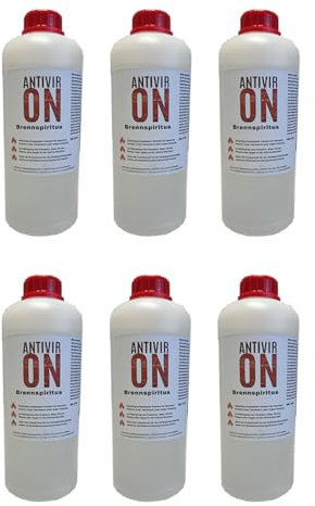 6x1 Liter Brennspiritus Spiritus Bio Brennstoff 94% für Haushalt, Freizeit, Auto, Handwerk, & Industrie