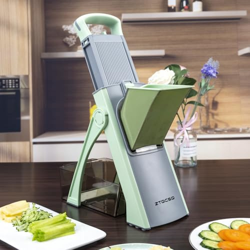 ZTQCSQ Safer Mandoline Food Slicer, Thickness Adjustable Vegetable Chopper, Onion Chopper Potato Slicer Tomato Cutter Dicer, Multifunctional Kithcen Food Fruit Chopper