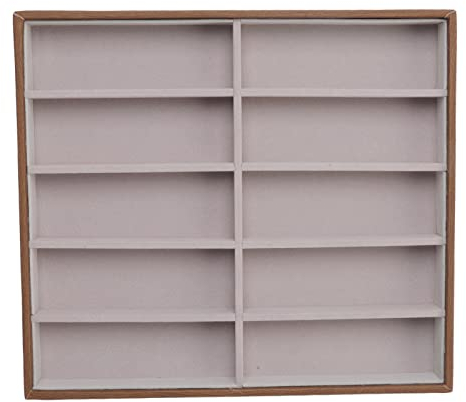 SUNFECILI Sunglasses Organizer Storage Jewelry Tray Glasses Holder Organizer Glasses Organizer PU Wood Grain Sunglasses Storage Case for Home Glasses Store(10 Grids)