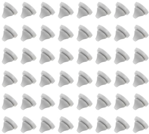 sourcing map 60pcs Shower Head Replacement Nozzles, Silicone Nozzle Sprinkler Spout Round Nib Shower Head Repair Parts Fit Hole Diameter 5mm, Light Grey