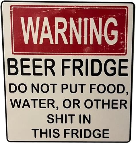 Beer Fridge Magnet, Funny Warning Magnet Do not put food shit stickers, car decorations other or this table fridge in P7C9, Home Accessories and Decoration