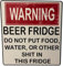 Beer Fridge Magnet, Funny Warning Magnet Do not put food shit stickers, car decorations other or this table fridge in P7C9, Home Accessories and Decoration