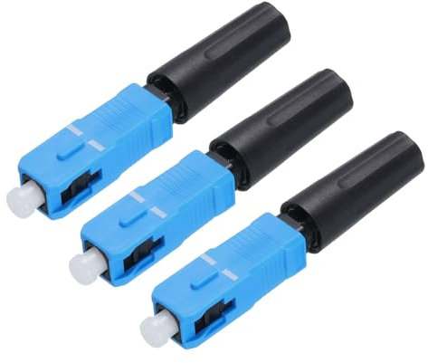 sourcing map SC UPC Fiber Optic Quick Connector, Single Mode Straight SC Fiber Optic Fast Connectors Adapter for CATV Network, Pack of 3
