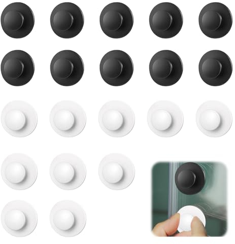 20 Stück Runde Schubladenknöpfe aus Kunststoff, Selbstklebende Schubladenknöpfe, Schrankknöpfe Schwarz, Ziehgriffe Ohne Bohren, Möbelknöpfe Schwarz Klein, Self Adhesive Drawer Knobs