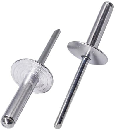SKIR'CO Remaches ciegos de aluminio con brida grande de 4,8 x 18 mm, mandril de acero, remaches ciegos de aluminio (400 unidades)