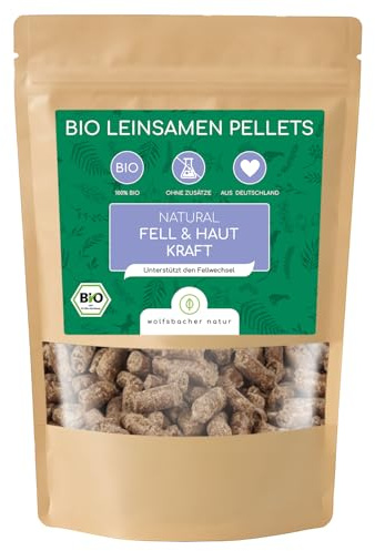 Bio Leinsamen Pellets – Fellwechsel Unterstützung für Hunde, Kaninchen und Pferde - Reich an Omega-3, Natürlich & Rein